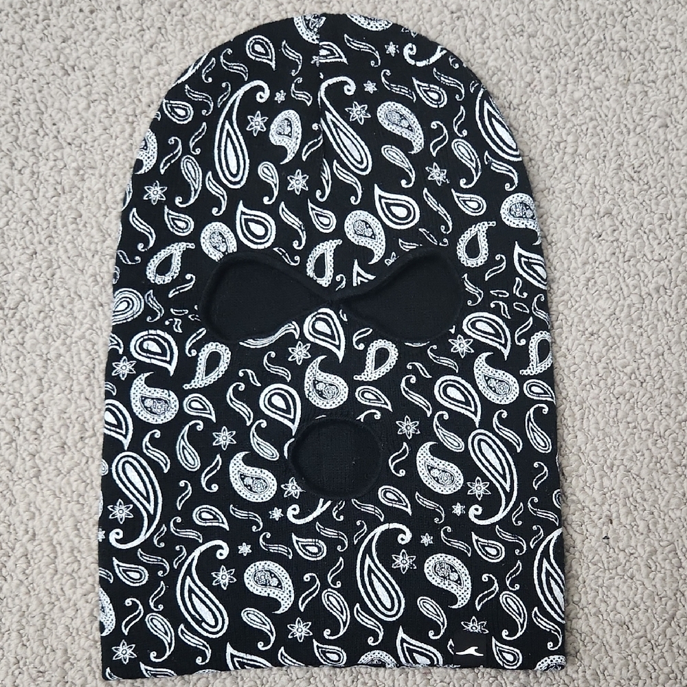 Black and White Paisley Balaclava
